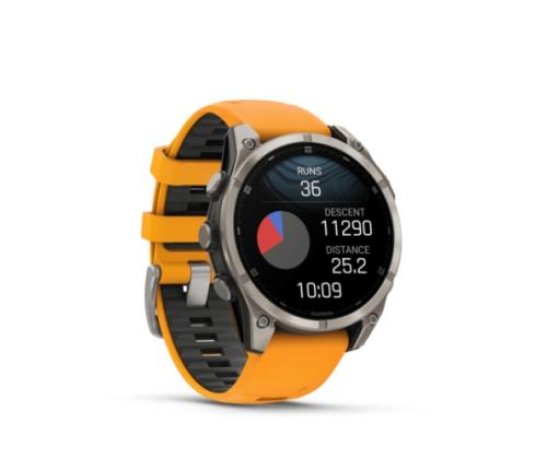 Garmin Fenix 8 älykello 47 mm AMOLED Sapphire,Titanium,Spark oranssi / grafiitti silikoni ranneke