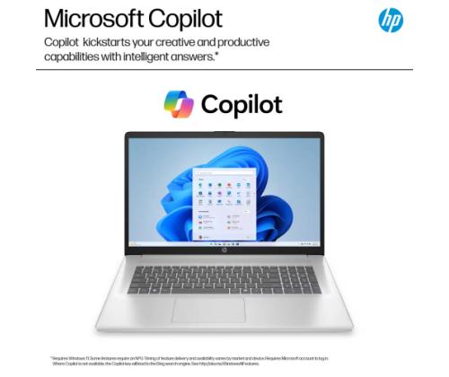 HP 17-cp2025 17.3'' FHD AMD Ryzen 5 7520U 8GB 512GB SSD W11H, luonnonhopea HP 17.3'' FHD AMD Ryzen 5 7520U 8GB 512GB SSD W11H, luonnonhopea HP 17.3'' FHD AMD Ryzen 5 7520U 8GB 512GB SSD W11H, luonnonhopea