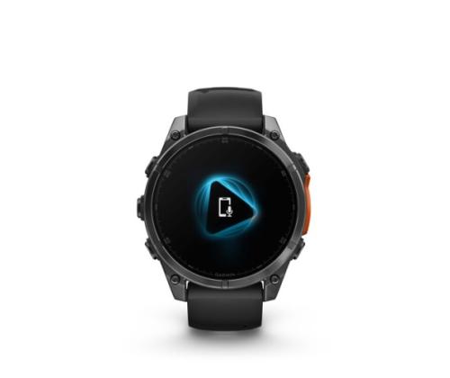 Garmin Fenix 8 -älykello 47 mm AMOLED Slate Gray ja musta silikoniranneke