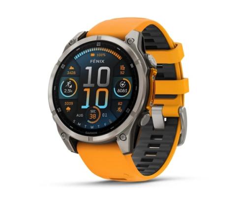 Garmin Fenix 8 älykello 47 mm AMOLED Sapphire,Titanium,Spark oranssi / grafiitti silikoni ranneke