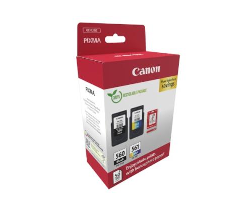 Canon CRG PG-560/CL-561 + Photo Paper Value Pack (3713C008) mustepatruunoiden monipakkaus, BK/CMY
