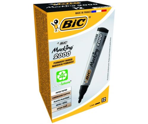 BIC pysyvä MARKER ECO 2000 2-5 mm, musta, Laatikko 12 kpl. 000095