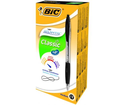 BIC Kuulakärkikynät ATLANTIS REFRSH 1,0 mm musta, laatikko 12 kpl. 136717