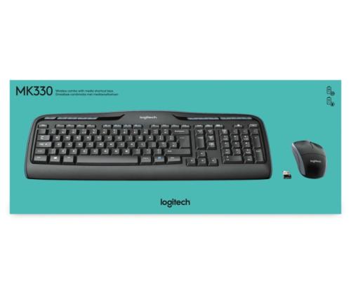 Logitech MK330 langaton näppäimistö + hiiri, US INT, musta