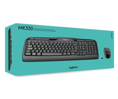 Logitech MK330 langaton näppäimistö + hiiri, US INT, musta