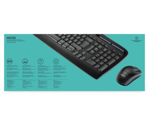 Logitech MK330 langaton näppäimistö + hiiri, US INT, musta