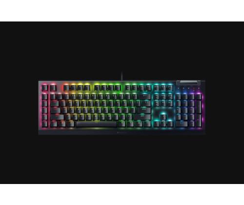 Razer BlackWidow V4 X langallinen pelinäppäimistö RGB, vihreä napsautuskytkin, US, musta