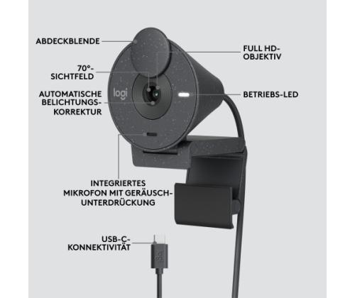 Verkkokamera Logitech Brio 300 (960-001436) Full HD, grafiitti