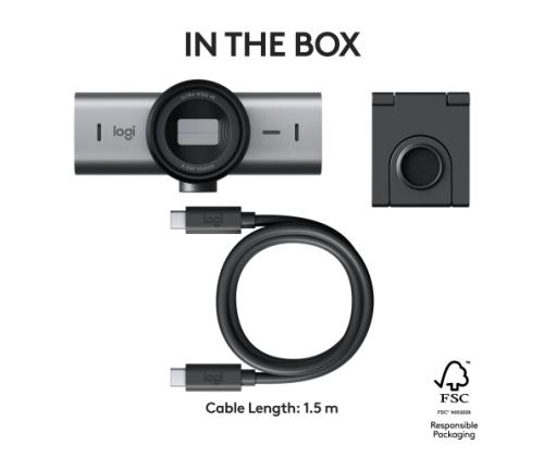 Logitech MX Brio webbikamera, 8,5 MP, 4K Ultra HD 3840x2160, USB-C, grafiittinenLogitech MX Brio 705 bussille