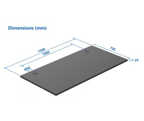Säädettävän korkuinen pöytä Up Up Bjorn Grey, pöytälevy L Musta