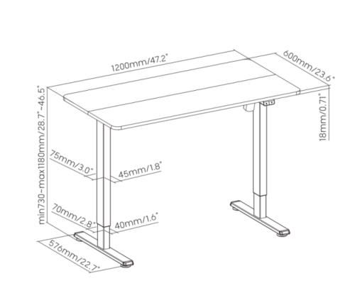 Säädettävän korkuinen pöytä Up Up Frigg Musta