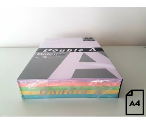 Väripaperi Double A, 80g, A4, 500 arkkia, Rainbow 3, 5 väriä