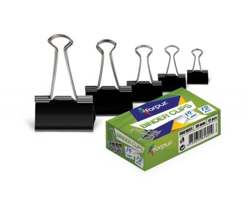 Forpus klipsit, 41mm, musta 12 kpl