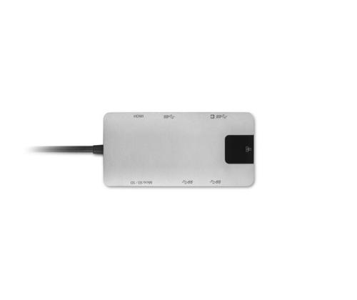 Kensington UH1400P Mobiilikeskus/telakointiasema, 8-in-1 USB-C, harmaa