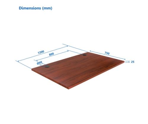 Laminoitu lastulevy Pöytälevy Up Up, tumma pähkinä 1200x750x25mm