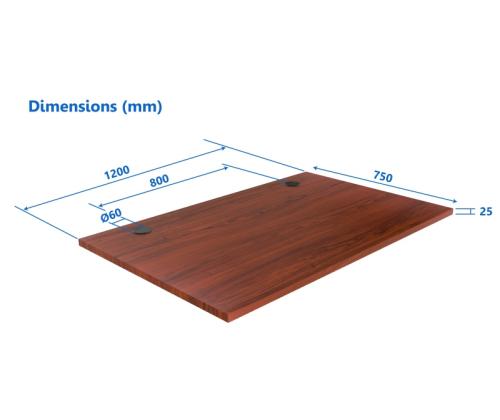 Säädettävän korkuinen pöytä Up Up Bjorn Gray, Pöytälevy M Tumma pähkinäpuu