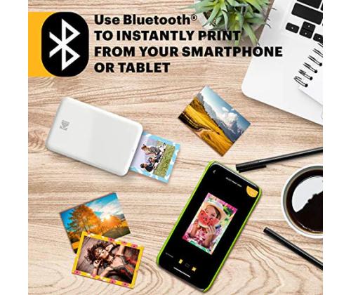 Kodak STEP Instant Mobile Photo -tulostin Colour ZINK 2x3'' 1 ppm, Bluetooth, valkoinen