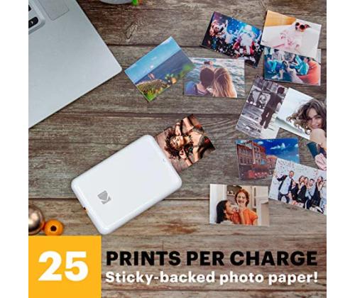 Kodak STEP Instant Mobile Photo -tulostin Colour ZINK 2x3'' 1 ppm, Bluetooth, valkoinen