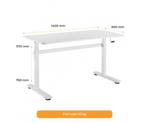Säädettävä pöytä UP UP Loki, valkoinen