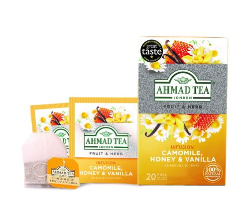 Yrttitee AHMAD kamomilla/hunaja/vanilja 20 kpl kirjekuoressa