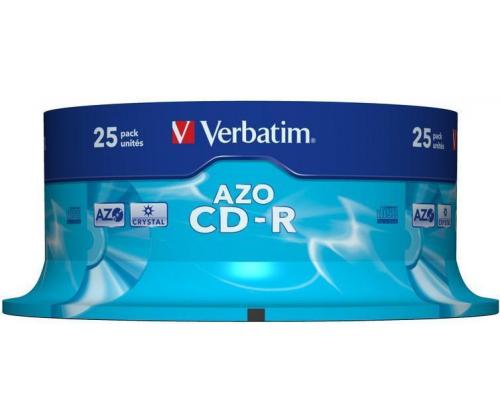 CD-R 700MB 52x Verbatim Crystal 25 kpl kelalla