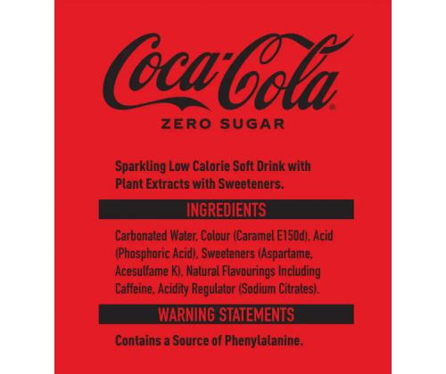 Virvoitusjuoma COCA-COLA Zero 250ml lasipullossa