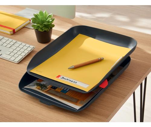 Asiakirjalaatikko LEITZ Cozy A4 harmaa 2 kappaleen pakkauksessa