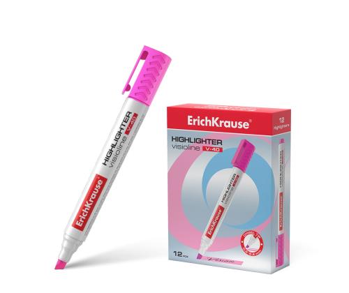 Tekstimerkki ERICH KRAUSE Visioline V-40, pinkki