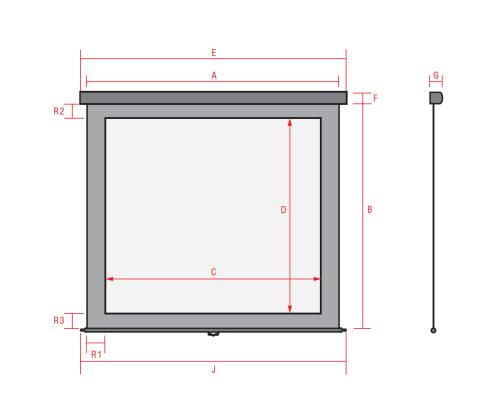 Valkokangas seinään 200x200cm Reflecta