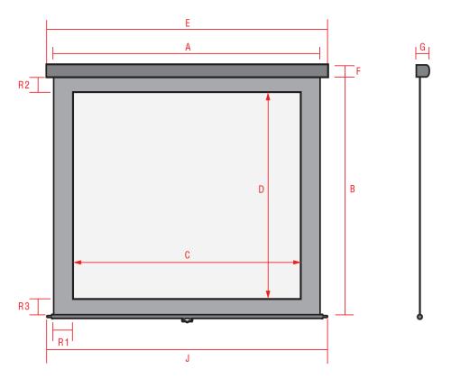 Seinänäyttö REFLECTA 2400x2400mm manuaali