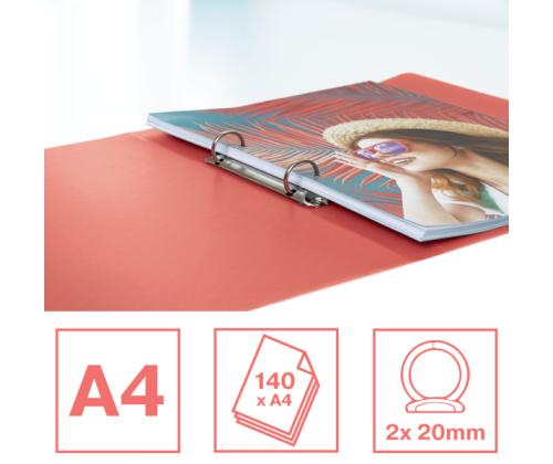 Rengaskansiot A4 ESSELTE Colour´Ice 2R/25mm selkä 42mm vaaleanpunainen