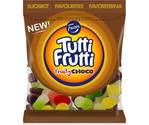 FAZER Kummikommid Tutti Frutti Choco 170g