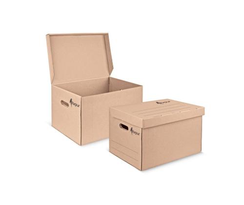 Arkistolaatikko kannella FORPUS 340x295x450mm ruskea