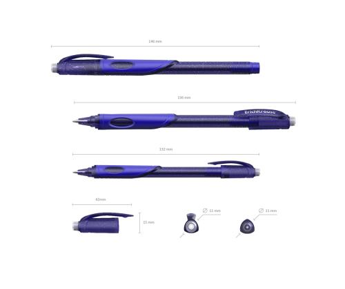 Geelikynä korkilla ERICH KRAUSE Ergoline Magic pyyhittävä 0,5 mm sininen