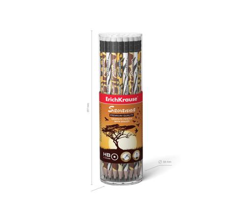 Tavallinen lyijykynä HB kumilla teroitettu ERICH KRAUSE Savanna