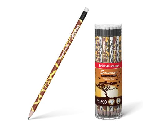 Tavallinen lyijykynä HB kumilla teroitettu ERICH KRAUSE Savanna