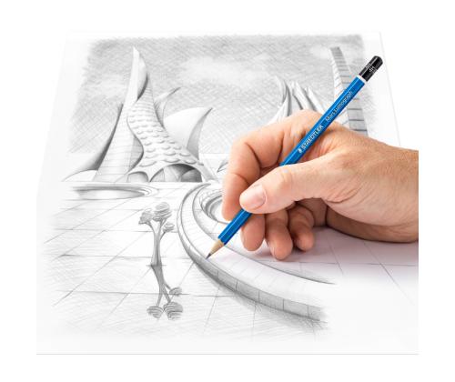 Tavallinen kynä STAEDTLER Mars Lumograph 4H ilman pyyhekumia