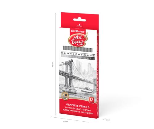 Sarja tavallisia kyniä ERICH KRAUSE Art Berry 12 kpl pakkauksessa