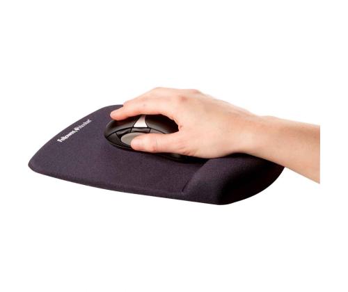 Rannetuella varustettu hiirimatto FELLOWES Microban PlushTouch™ musta