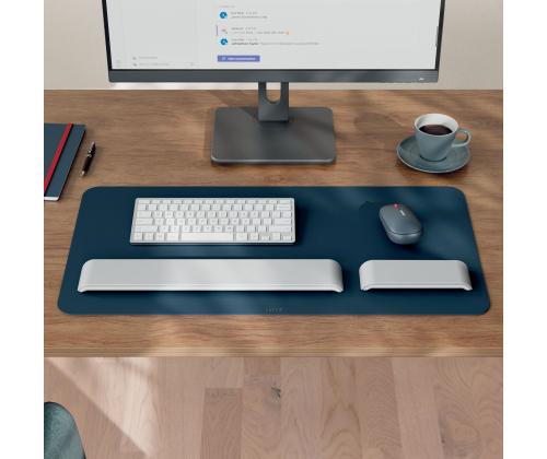 Hiirimatto/pöytäalusta LEITZ Työpöytämatto 36x70cm kierrätetty nahka tummanharmaa