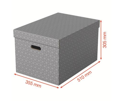 Säilytyslaatikko kannella ESSELTE Home 355x305x510mm (L) harmaa 3kpl