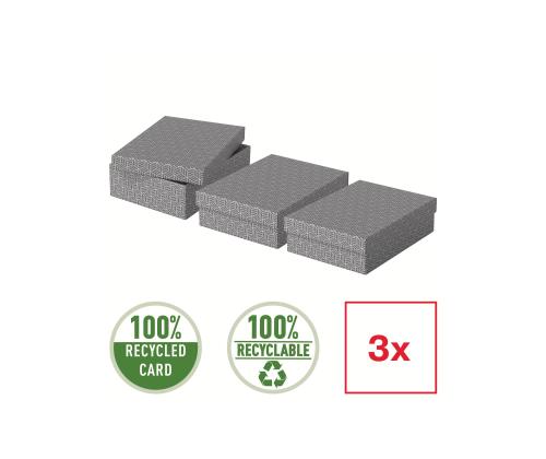 Säilytyslaatikko kannella ESSELTE Home Storage Box (265 x 100 x 360 mm) 3 kpl pakkauksessa