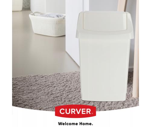 Roskakori 50L liikkuvalla kannella, valkoinen