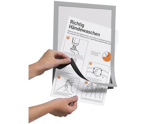 Tietokanta magneettikehys A4 DURAFRAME Magneettinen hopeanharmaa 5 kpl pakkauksessa