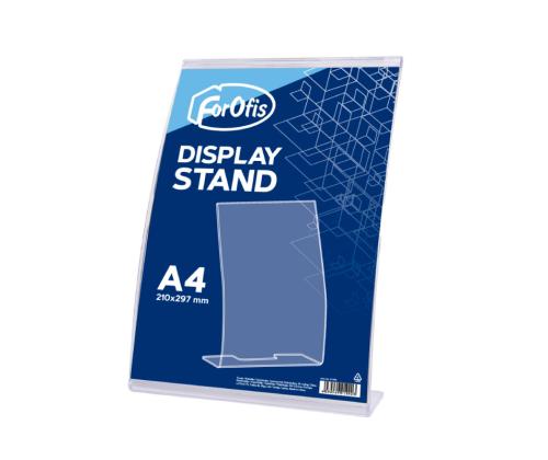 Esitepidike pöytään A4 FOROFIS (V), taivutettu, läpinäkyvä akryyli