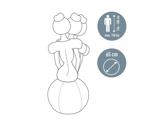 Istuinpallo ergonominen LEITZ Ergo 65cm.Anti-Roll-Away tummanharmaa