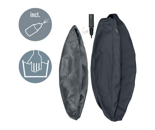 Istuinpallo ergonominen LEITZ Ergo 75cm.Anti-Roll-Away tummanharmaa