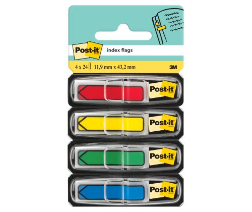 Kirjanmerkki 11,9x43,2 mm POST-IT 684-ARR3 4 väriä pakkauksessa