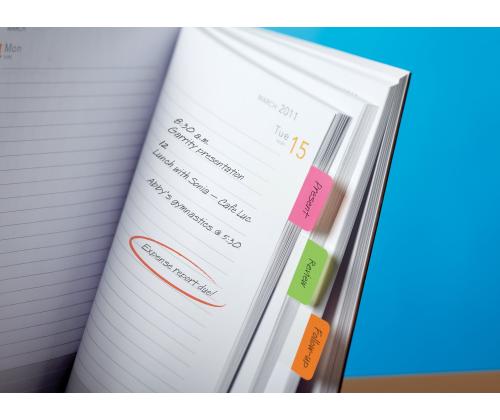 Kirjanmerkki 25,4x38mm POST-IT 686PGO 3 värin pakkauksessa