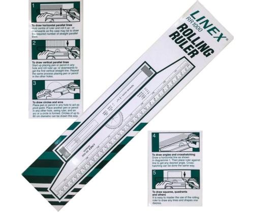 Viivain / rullavivain 30cm Linex RR1000